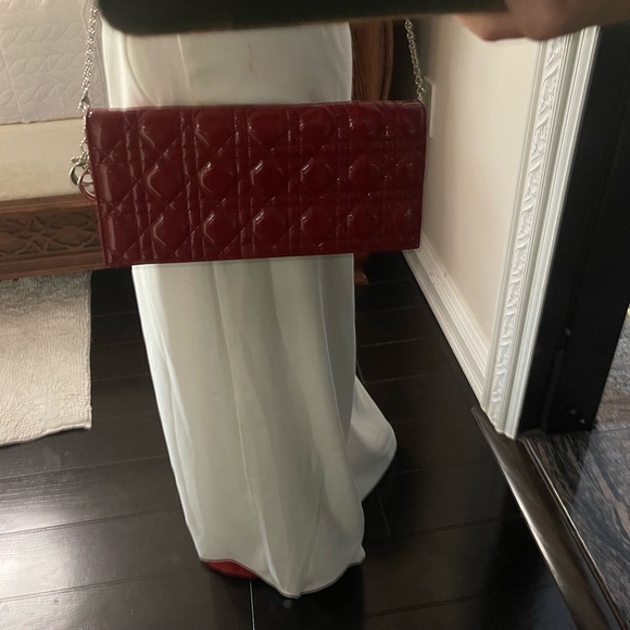 Dior Red Quilted Clutch with Iconic Cannage Pattern - Picture 2 of 10